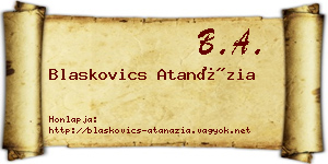 Blaskovics Atanázia névjegykártya